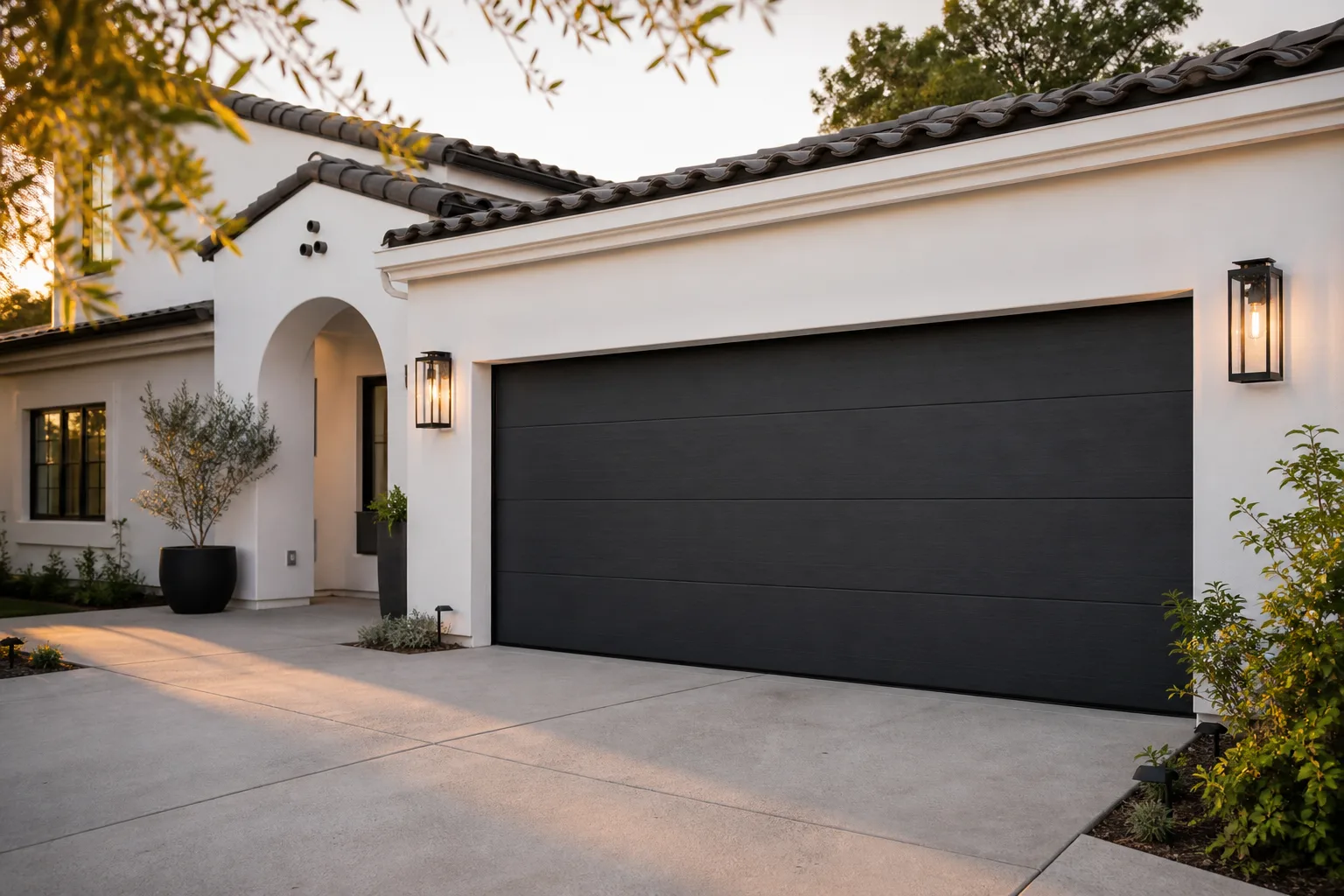 Completed charcoal insulated garage door replacement